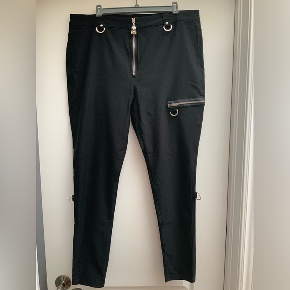 Killstar Pants - KILLSTAR Gothic Black Punk Trousers Pants Side Zippers Women’s Plus Size 3XL